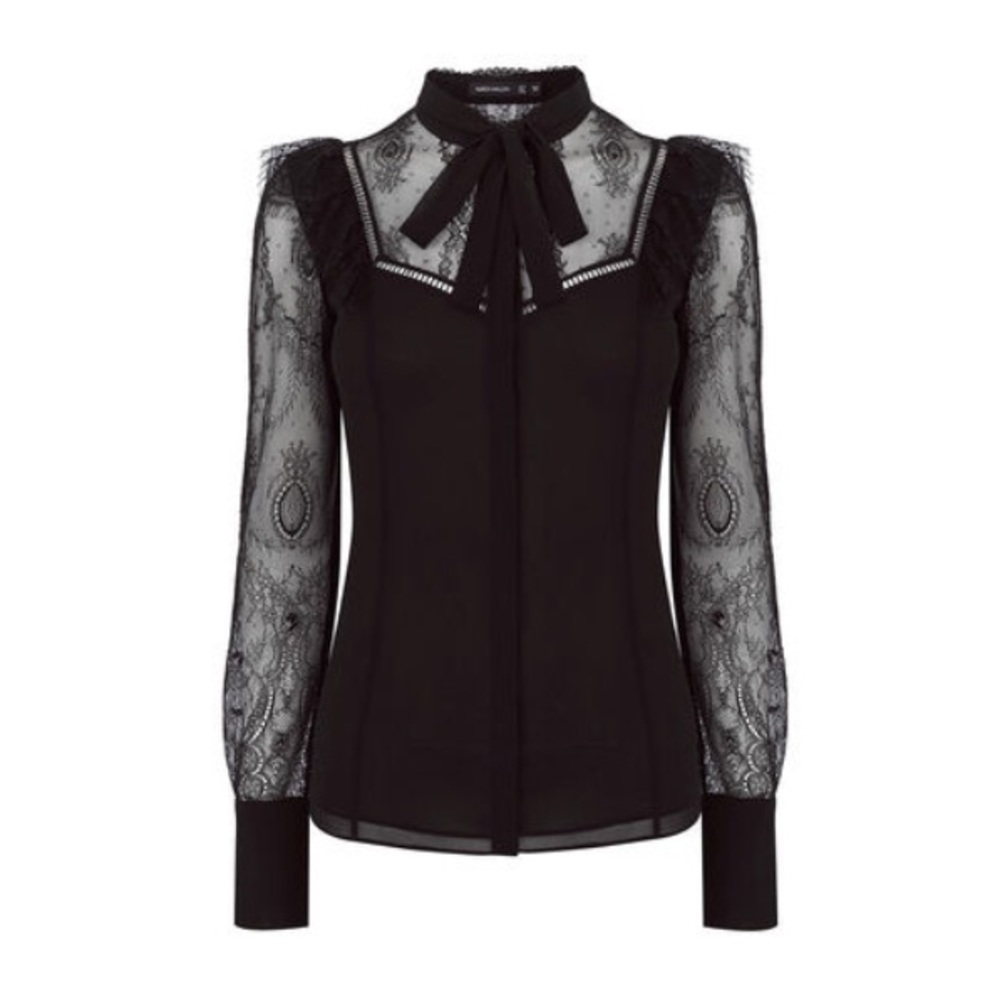 Karen Millen NWOT LACE AND SHEER SHIRT